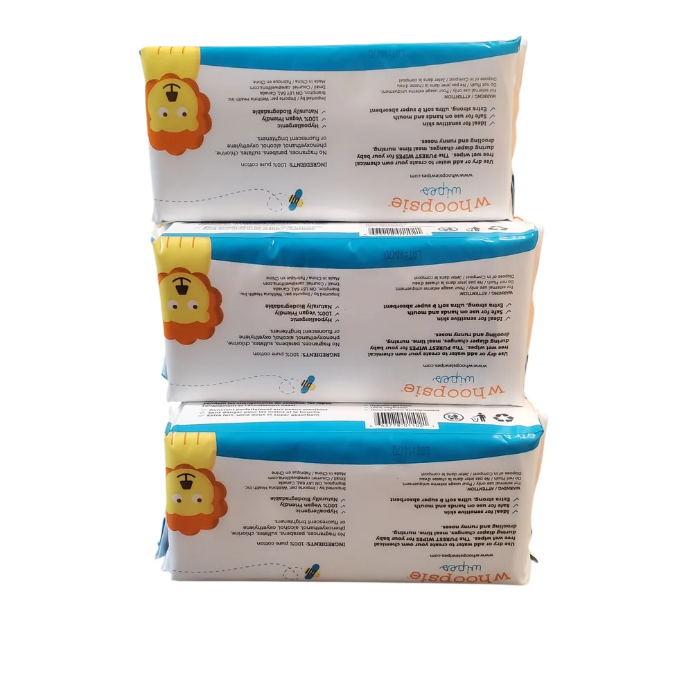 100% Pure Cotton Dry Wipes Hypoallergenic & Absorbent Sensitive Skin 600 Count
